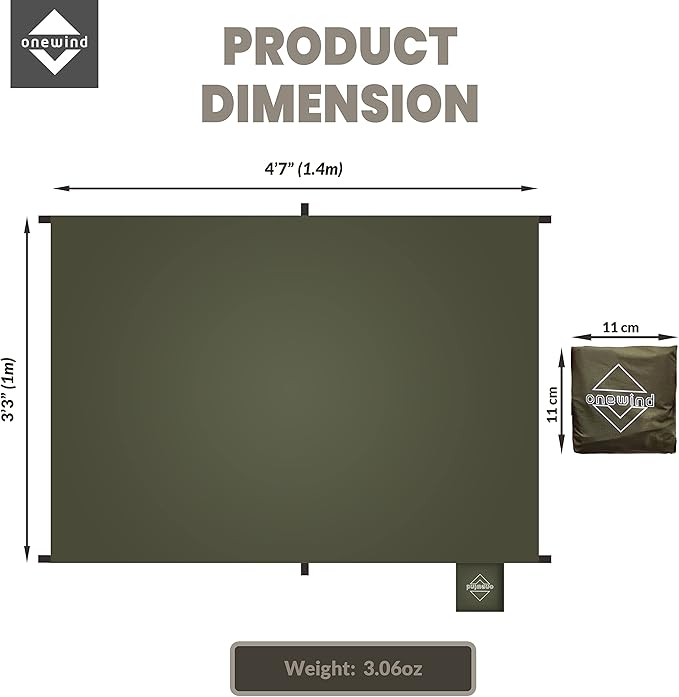 Onewind Compact Footprint, 4000mm Waterproof Rate PU Coating, 55" *39"Ultralight Camping Floor