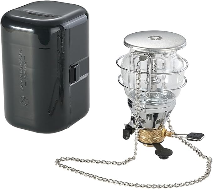 CAMPINGMOON Mini Gas Camping Lantern with Hanging Chain & Hard Case ??80W Equivalent Brightness