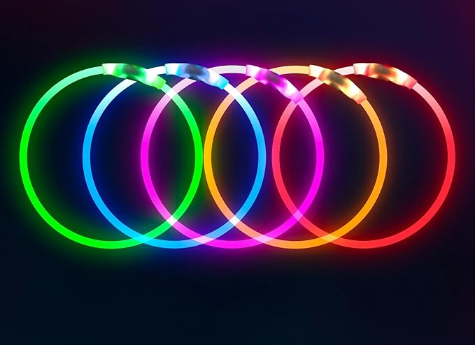Light up Dog Collar, BSEEN USB Rechargeable Flash Dog Necklace Light, Pet Safety Collar Makes Your