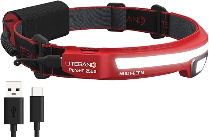LED Headlamp, Liteband PRO PureHD 2500 Lumen Super Bright Head Lamp, Rechargeable Powerful Battery