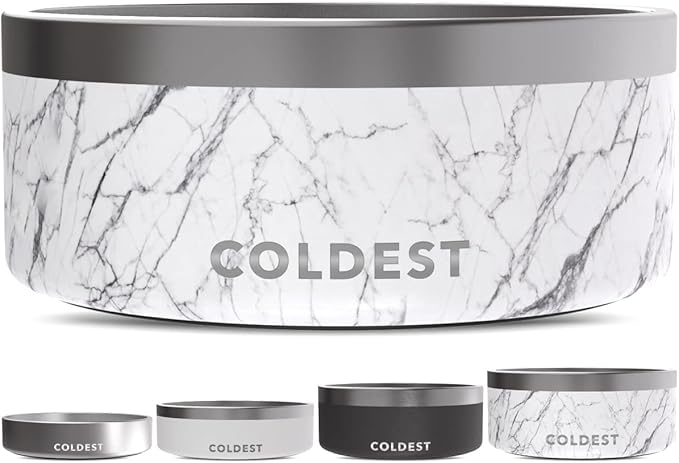 Coldest Dog Bowl - Anti Rust Metal, Non Slip, 3 Layers Insulated Stainless Steel Dog Bowls - Spill