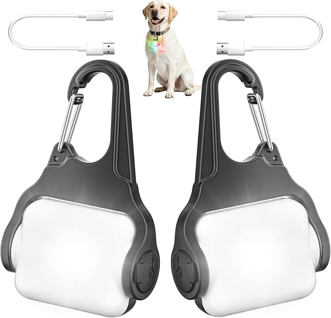 Rechargeable Dog Collar Light -3 Modes Dog Light, IP65 Waterproof Dog Walking Light, 50LM Dog