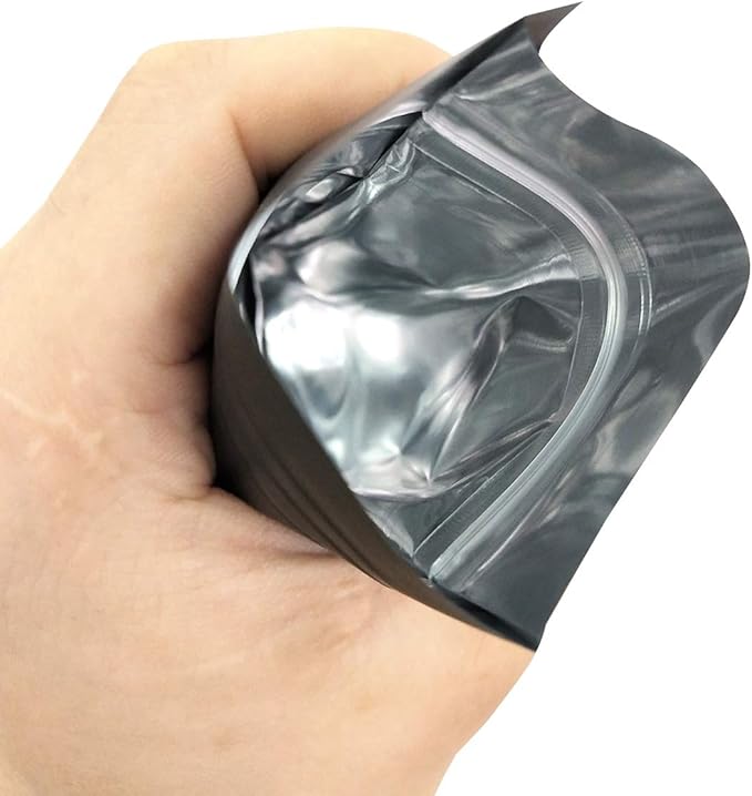 STUs 100 Pack Smell Proof Bags 3.1 x 5.1 Inch Resealable Stand-Up Mylar Bags Foil Pouch