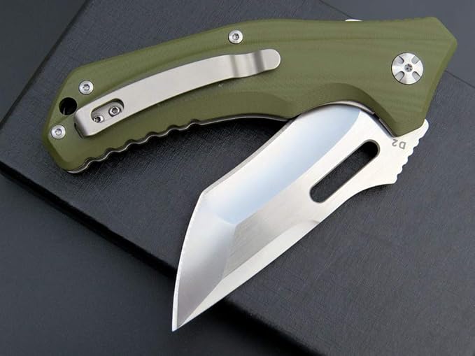 Eafengrow EF908 Pocket Knife Sanding Finished D2 Steel Blade G10 Handle Pocket Clip and Liner Lock