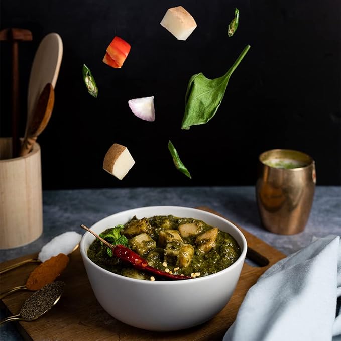 Ashoka Meals 1932, Vegan Spinach & Potato, All-Natural, Heat & Serve Microwaveable Indian Food