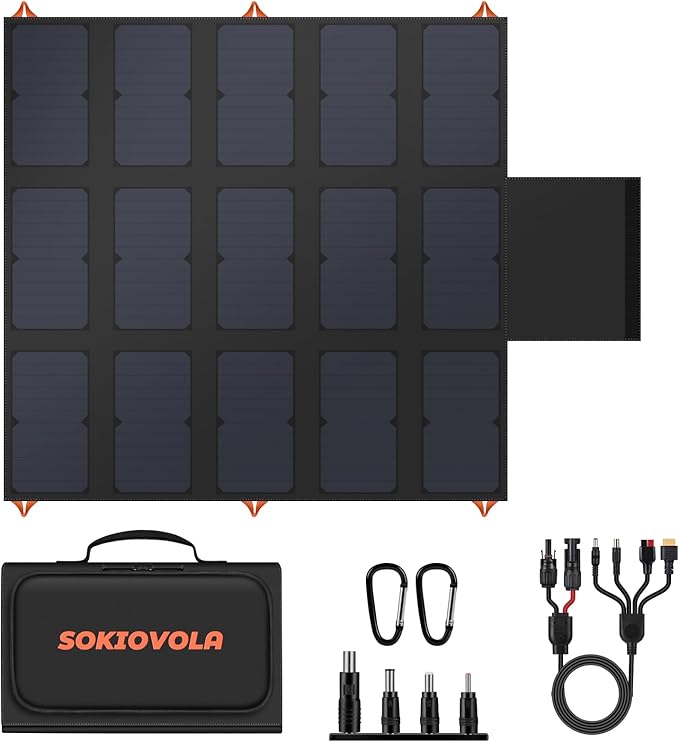 100W Portable Foldable Solar Panel 20V Portable Solar Charger with QC3.0 USB-A & Type-C Output IP68