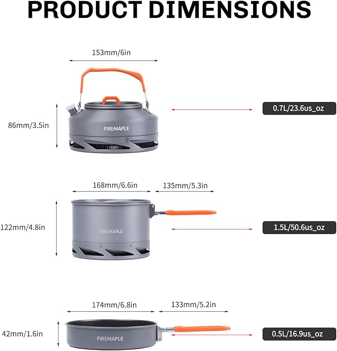 Fire-Maple Feast 4 Piece Camping Cookware Cookware Cookware Kit Outdoor Cookware Set with Pots
