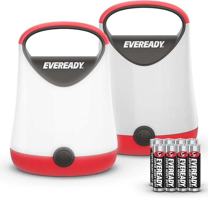 Eveready LED Camping Lantern X-250 (2-Pack), Super Bright Tent Lights, Rugged Water Resistant LED