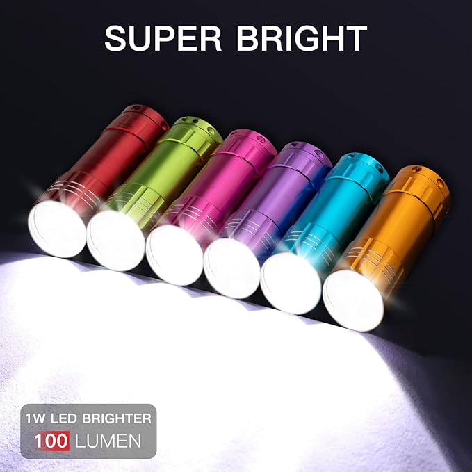 KunHe 180 Pack Small Mini Cheap Flashlights for Kids Bulk with Batteries Aluminum LED Bulk