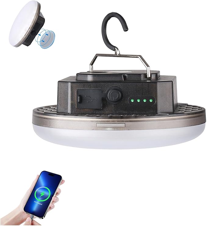 Transparent Portable Rechargeable LED Camping Lights,Waterproof Outdoor Light with 5000Lm,Super