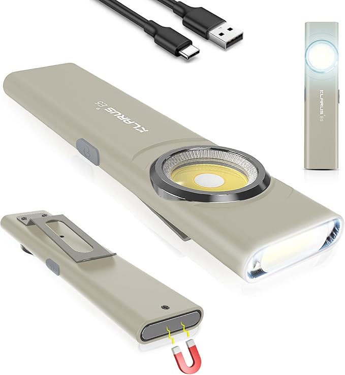 klarus E5 Pocket Flashlight, Rechargeable EDC Flashlight, Super Slim 4.2x1x0.3inch, 600 Lumens