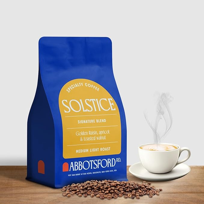 Solstice Coffee Whole Bean, Medium Light Roast Coffee Beans with Bright Flavors of Golden Raisin