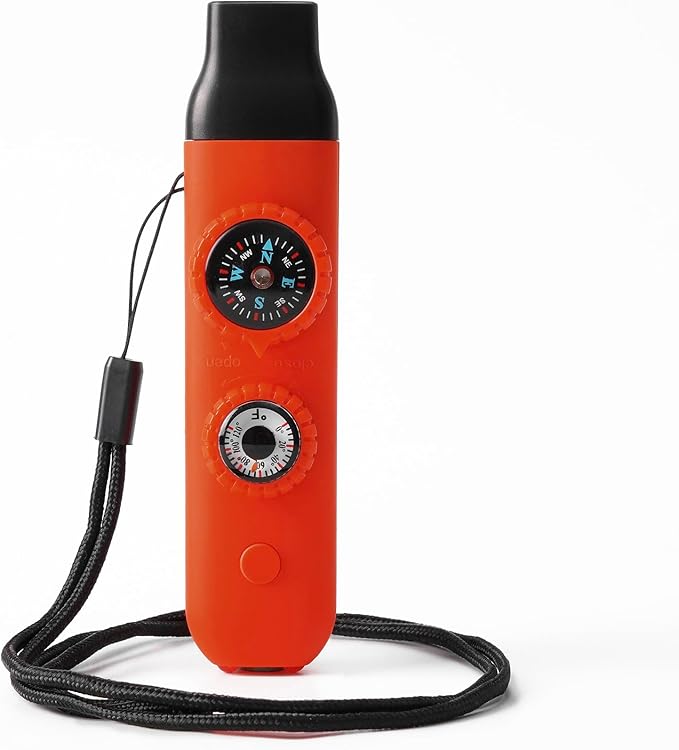Emergency Survival Safety Whistle，Whistle for Kids with Lanyard,Compass,Thermometer,Ideal for