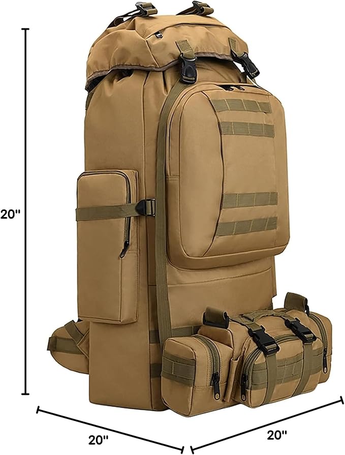 100L Camping Hiking Backpack,Molle military Tactical rucksack backpack,Waterproof Lightweight
