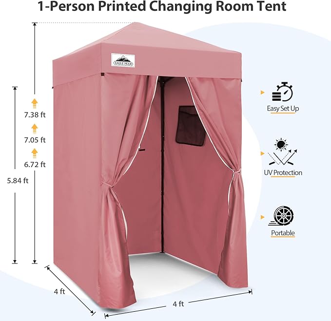 EAGLE PEAK Flex Ultra Compact 4x4 Pop-up Canopy, Sun Shelter, Changing Room, Portable Privacy
