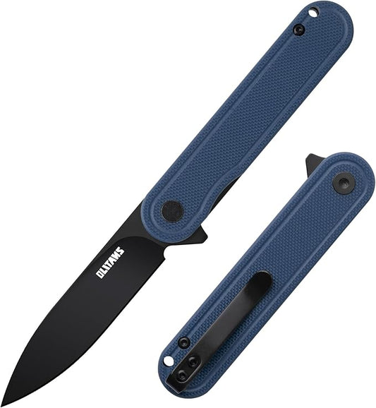 G040 Pocket Knife, 2.75'' D2 Steel Blade G10 handle, Small EDC Knife with Pocket Clip for Men