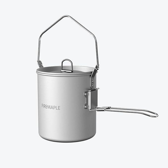 Fire Maple Frost 0.9L Camping Pot Aluminum with Detachable Handle, Backpack Bushcraft Gear