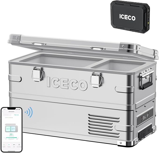 ICECO APL35 Portable Refrigerator Freezer, Dual Zone Car Fridge Equipped SECOP Nano Compressor
