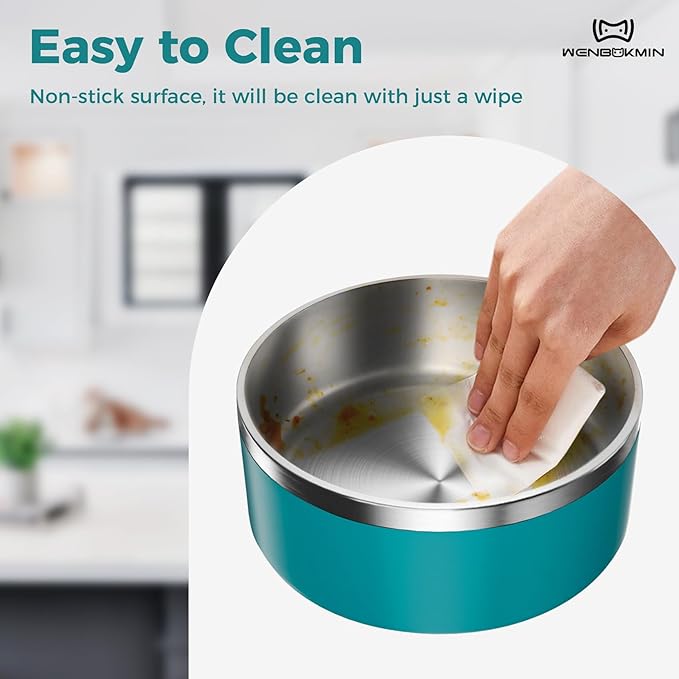 Dog Bowl, Stainless Steel Dog Food and Water Bowl with Non Slip Quiet Bottom, Easy to Clean