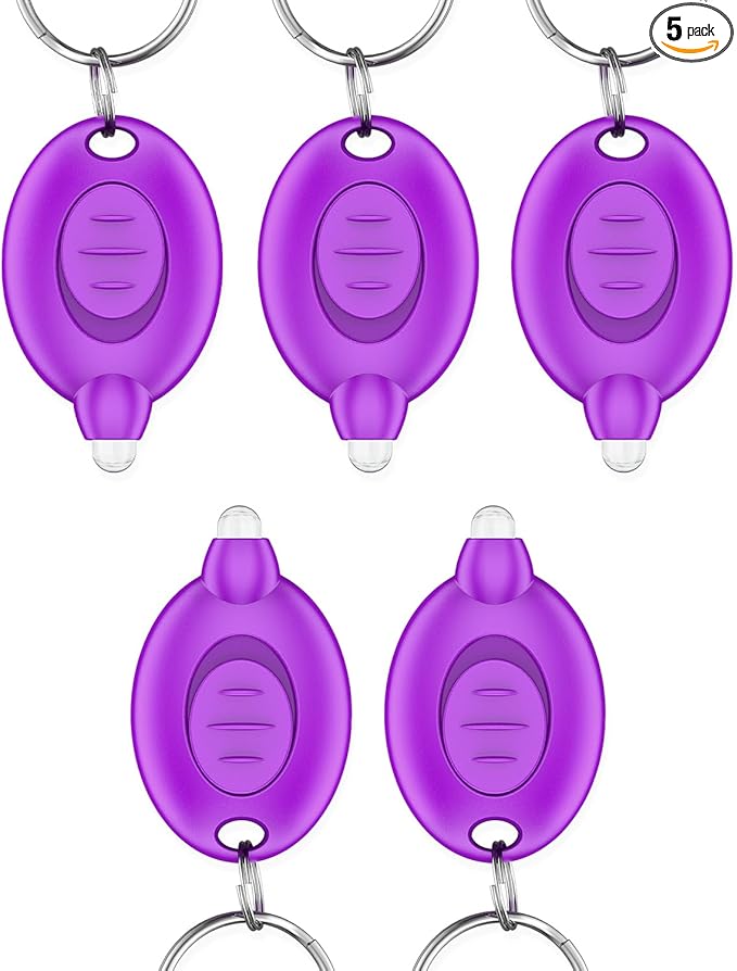 Uniclife 5 Pack Mini UV LED Keychain Flashlight Portable Purple Light Detector for Currency 10