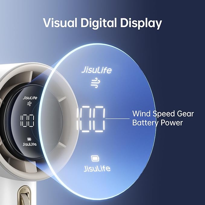 JISULIFE Portable Handheld Fan, Speed(1-100) Adjustable Turbo Mini and 3600mAh Battery Rechargeable