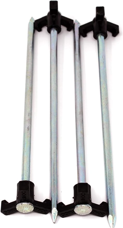 Tricc Unbreakable Heavy Duty Steel Tent/Canopy Stakes, Galvanized Non-Rust 10" Three Pegged Solid