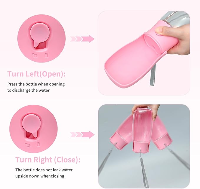 Dog Water Bottle, Leak Proof Portable Puppy Water Dispenser, Travel Puppy Water Bowl, Foldable
