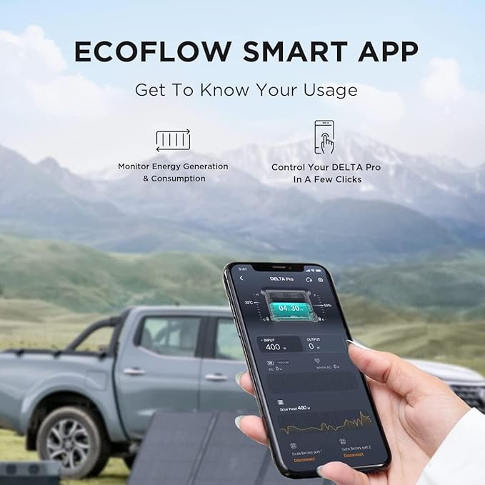 EF ECOFLOW Solar Generator 120V/3.6KWh DELTA Pro with 400W Portable Solar Panel, 23% High