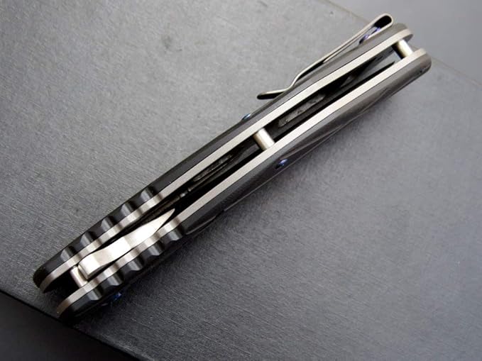 Eafengrow EF919 Folding Knife with Pocket Clip D2 Steel Blade G10 Handle Scales EDC Tool Outdoor