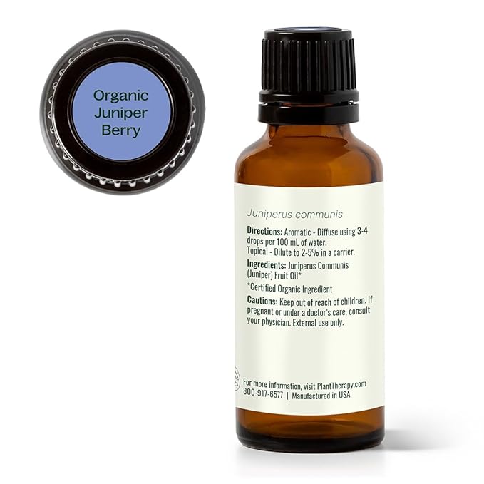 Plant Therapy Organic Juniper Berry Essential Oil 100% Pure, Undiluted, Natural Aromatherapy