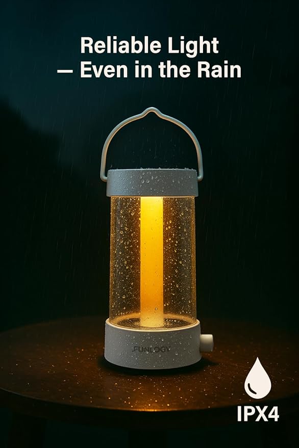 Lantern - Rechargeable LED Camping Lantern, Vintage 360° Dimmable Light , 4000mAh Power Bank, High