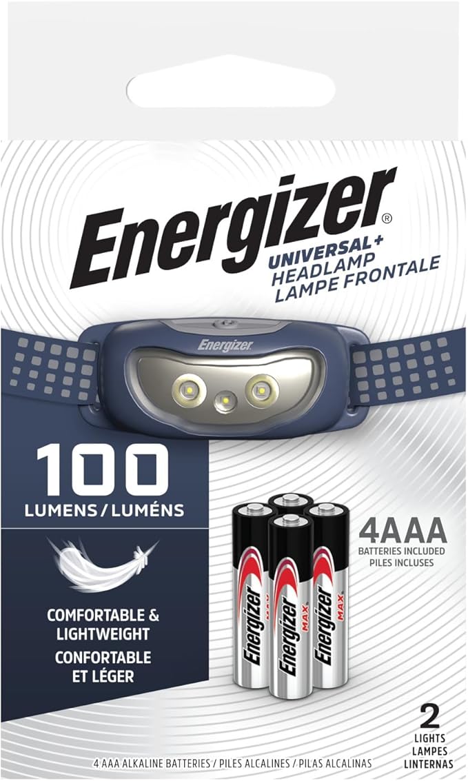 Energizer Universal Plus LED Headlamp, Lightweight Bright Headlamp for Outdoors, Camping and