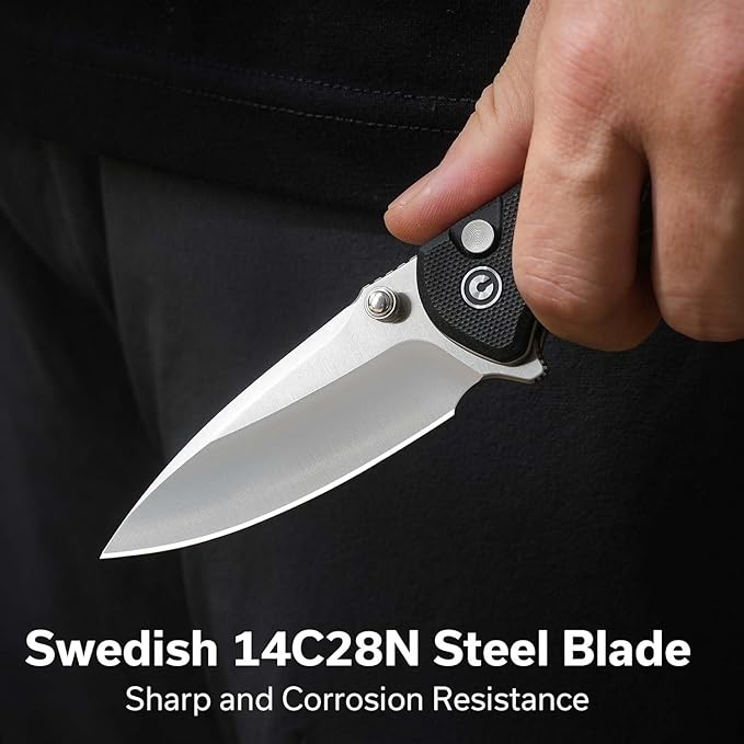 CIVIVI Faeger Pocket Folding Knife for EDC, 2.98" Swedish 14C28N Blade G10 Handle, Reversible Clip