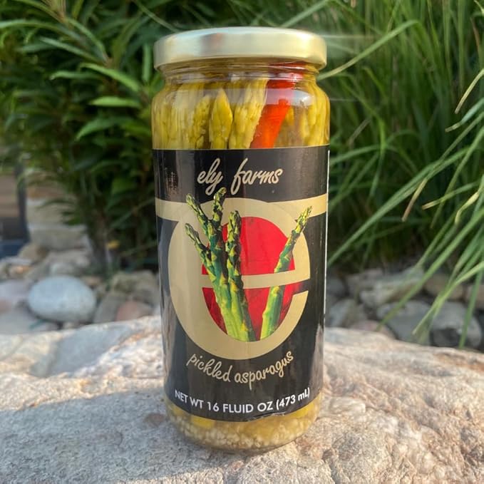 Ely Farms Pickled Asparagus - Unique and Irresistible Taste - Crunch Spears with a Garlic and Dill