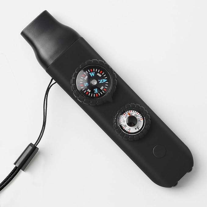 Emergency Survival Safety Whistle，Whistle for Kids with Lanyard,Compass,Thermometer,Ideal for