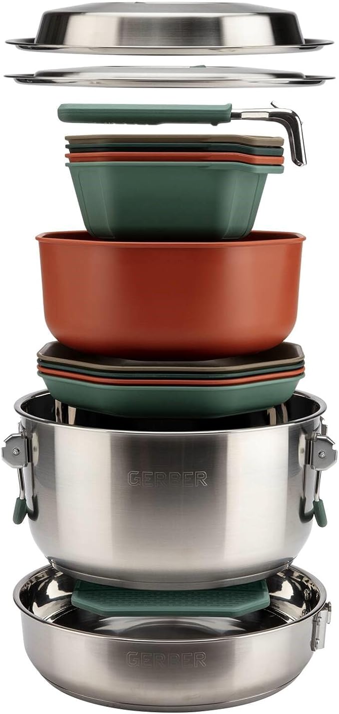 Gerber Gear ComplEAT Cook Set - Dishwasher-Safe Camping Cookware for Outdoor Cooking - Includes