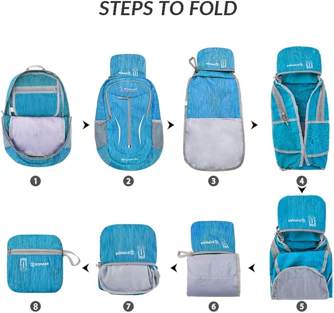 ZOMAKE 25L Ultra Lightweight Packable Backpack, Foldable Hiking Backpacks Water Resistant Small