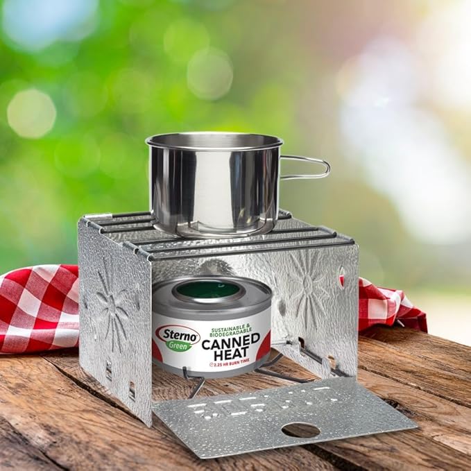Sterno Foldable Portable Camping Stove - Easy-to-Assemble Outdoor Cooking Stove for Camping