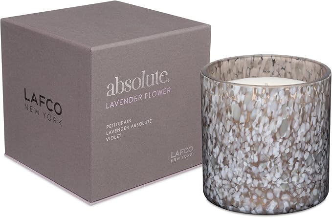 LAFCO New York Signature Candle, Lavender Flower - 15.5 oz - 90-Hour Burn Time - Reusable, Hand