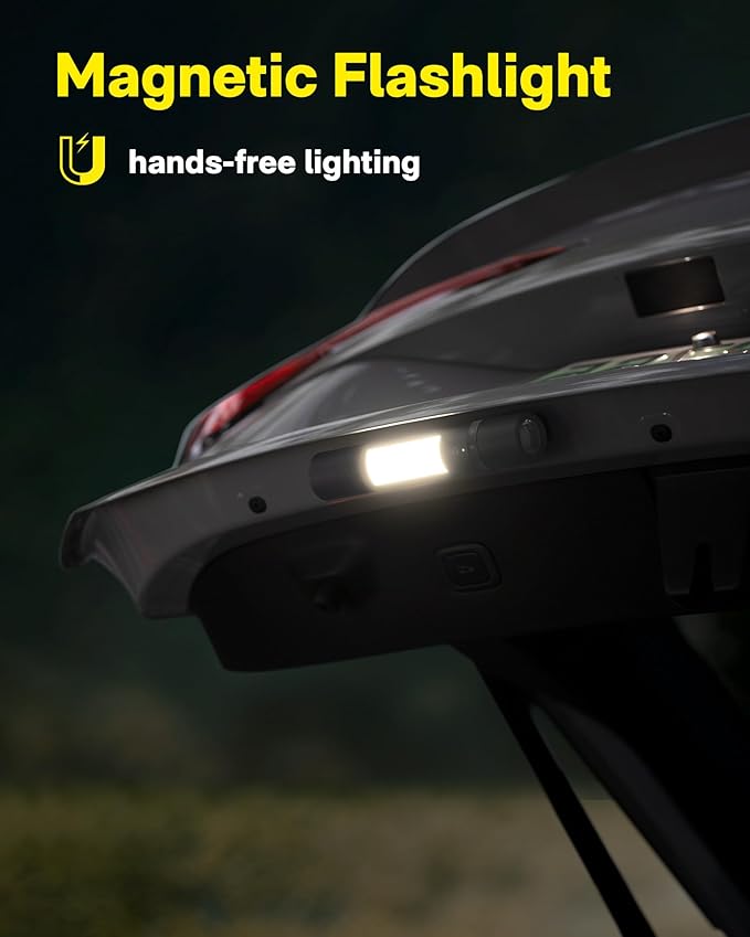HOTO Emergency Flashlight Rechargeable, Magnetic LED Flashlight High Lumens with Window Glass