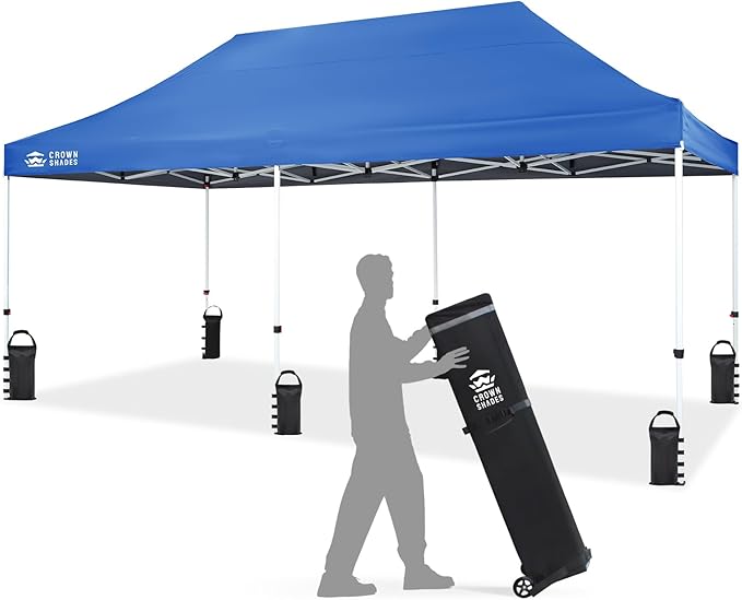 CROWN SHADES 10x20 Pop Up Canopy Tent - Commercial Canopy Tent with 400D Strength Oxford Fabric