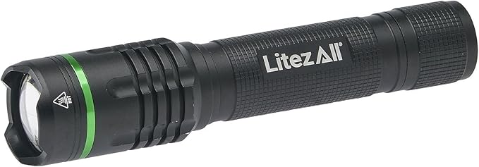 LitezAll 1000 Lumen Thin Rechargeable Tactical Flashlight, Slim Compact LED Flashlight with USB