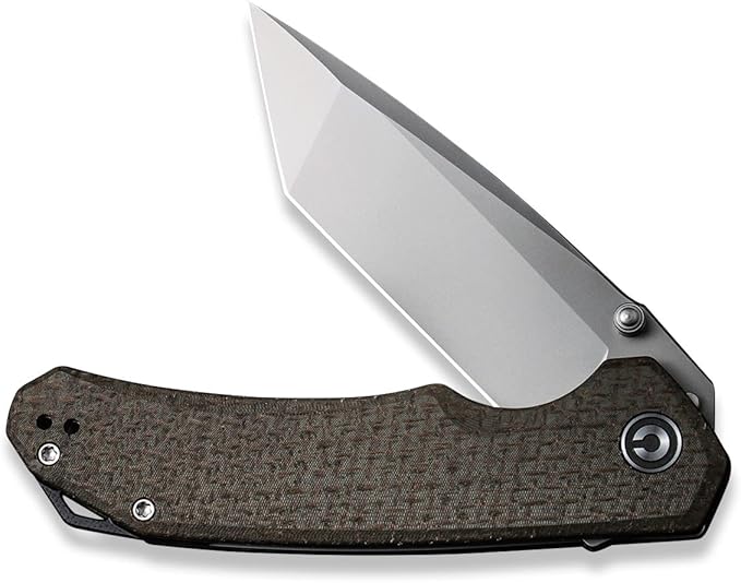 CIVIVI Brazen Pocket Knife,3.5-Inch Folding Knife Tanto D2 Blade,Micarta Outdoor Camping Hiking