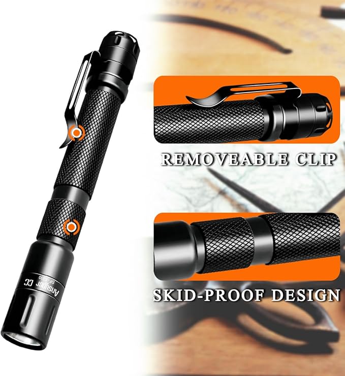 Pen Light Flashlight 3 Modes Mini Small Flashlights Tactical LED Powerful High Lumens with