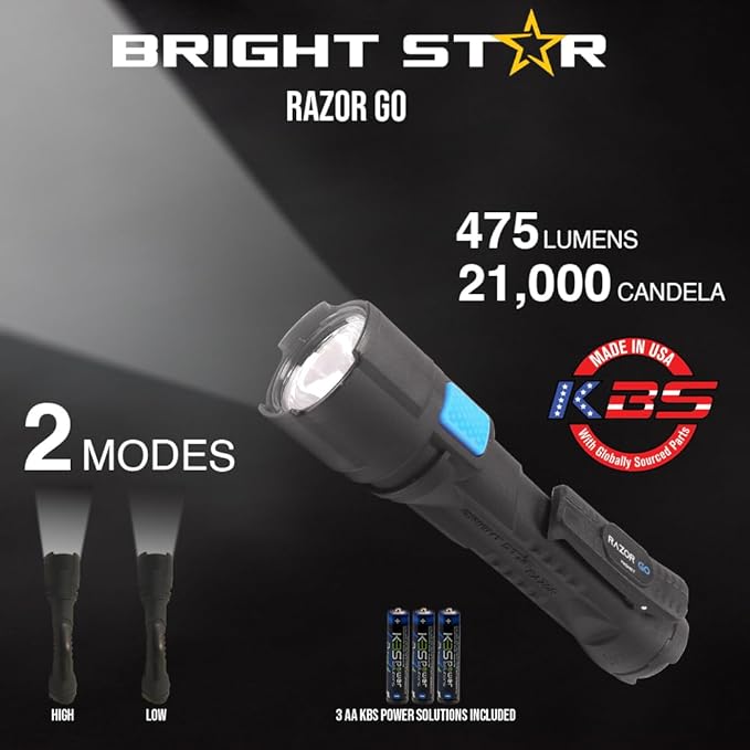 Bright Star Razor Go All-Purpose LED Flashlight ??21,000 Candela Beam, 24-Hour Runtime, Magnetic
