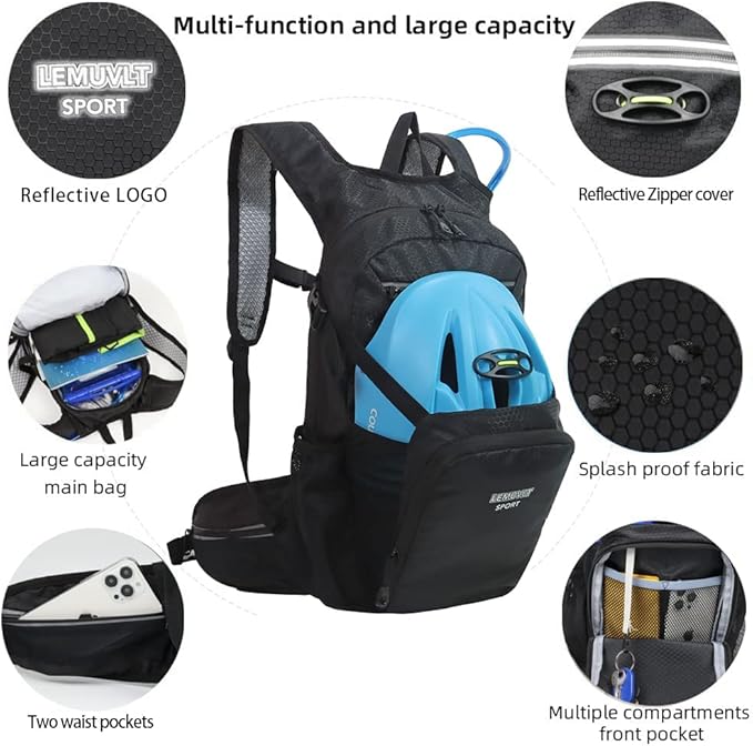 Hiking Daypack Waterproof Biking Backpack 15L Lightweight Durable Backpack for Ski Snowboarding