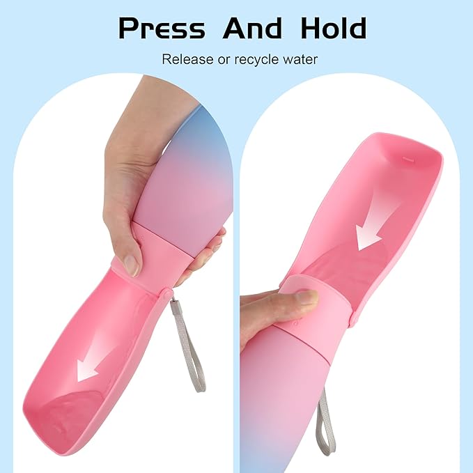 Dog Water Bottle, Travel Puppy Water Bowl, Leak Proof Portable Puppy Water Dispenser, Foldable Dog
