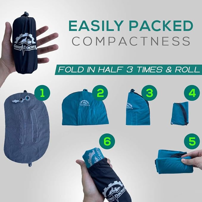 Gear Doctors Camping - Inflatable Camp Pillow, Backpacking - Inflatable - Blow Up Pillow for