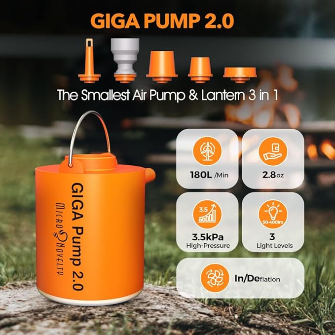 Portable Air Pump for Inflatables, Ultra-Light 2.8oz Rechargeable Mini Air Mattress Pump with