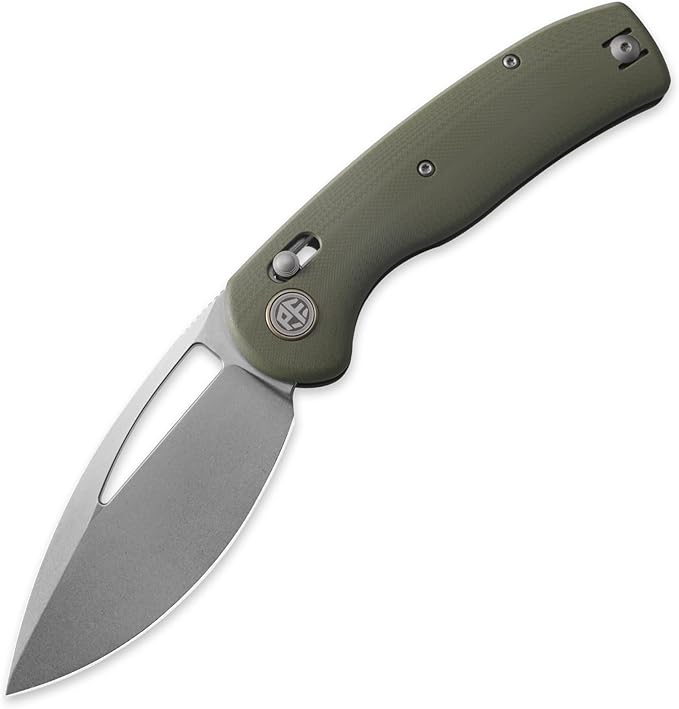 Petrified fish PFP13 Viper Folding Knife,3.5" K110 Steel Stonewashed Blade G10 Handle Pocket Knife
